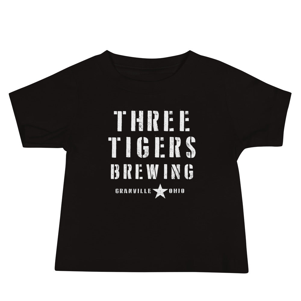 Three Tigers Stencil Block Infant T
